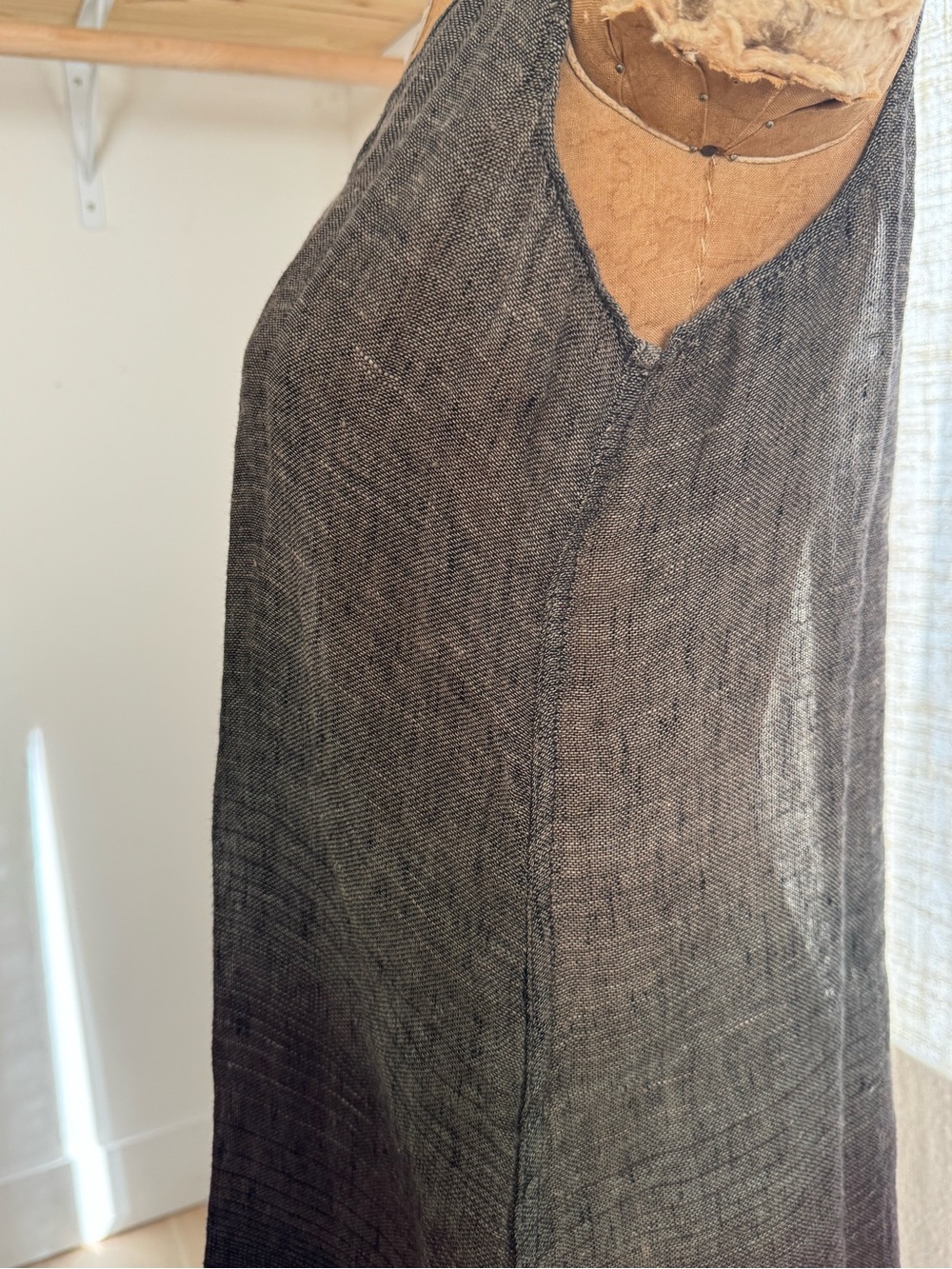 FLAX sheer linen ombre dress/ layer - Picture 6 of 9